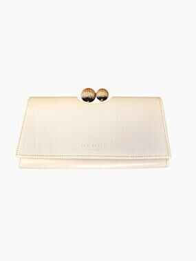 Ted Baker London Blush Pink Leather Matinee Wallet Rose Gold Kiss Lock NWT